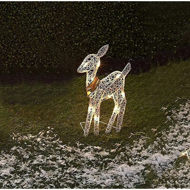 Glowing Glitter Reindeer Christmas Garden Decor - 3pcs - Image 14