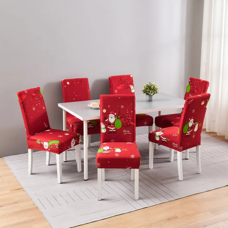 Festive Elastic Chair Covers for Christmas Gatherings - Image 5