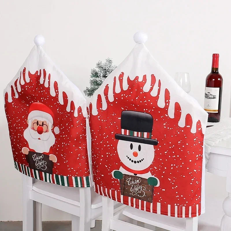 Festive Big Hat Snowman Christmas Chair Cover - Image 3