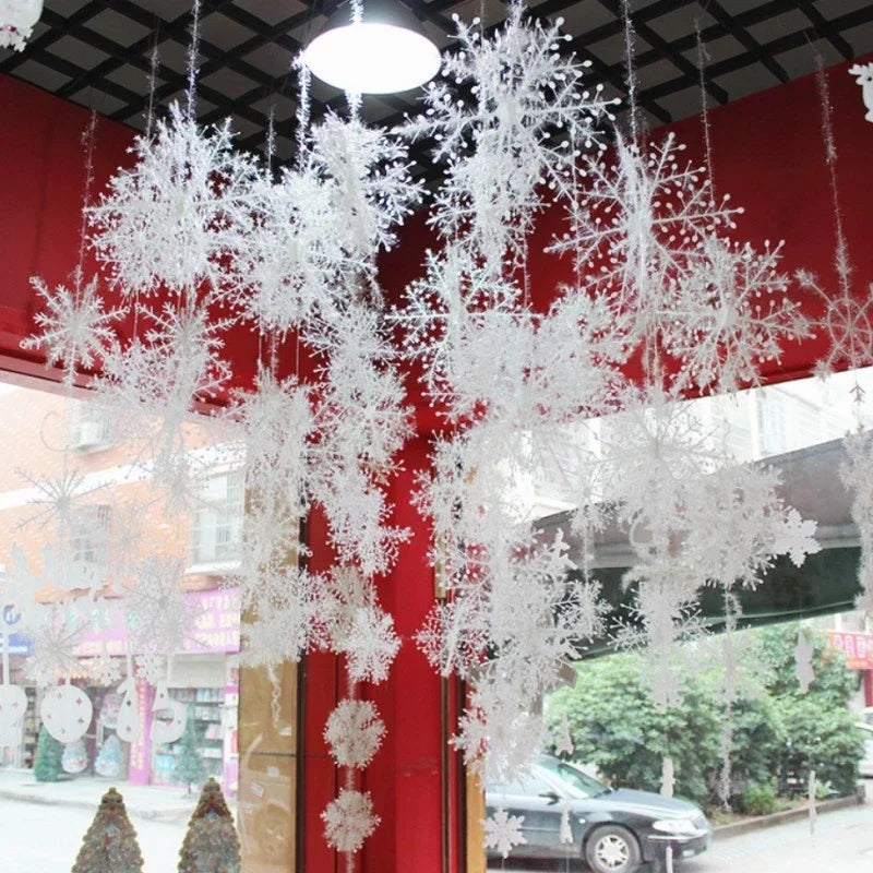30 Festive White Snowflake Ornaments for Christmas