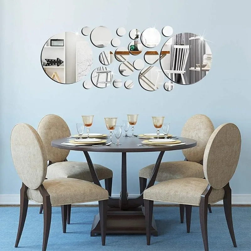 Festive Circular 3D Mirror Wall Decals for Christmas - Image 30