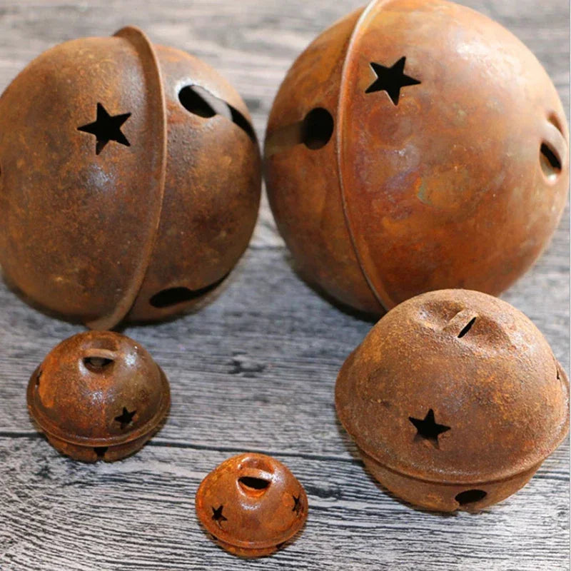 12 Rustic Metal Star Jingle Bells for Christmas Craft - Image 8