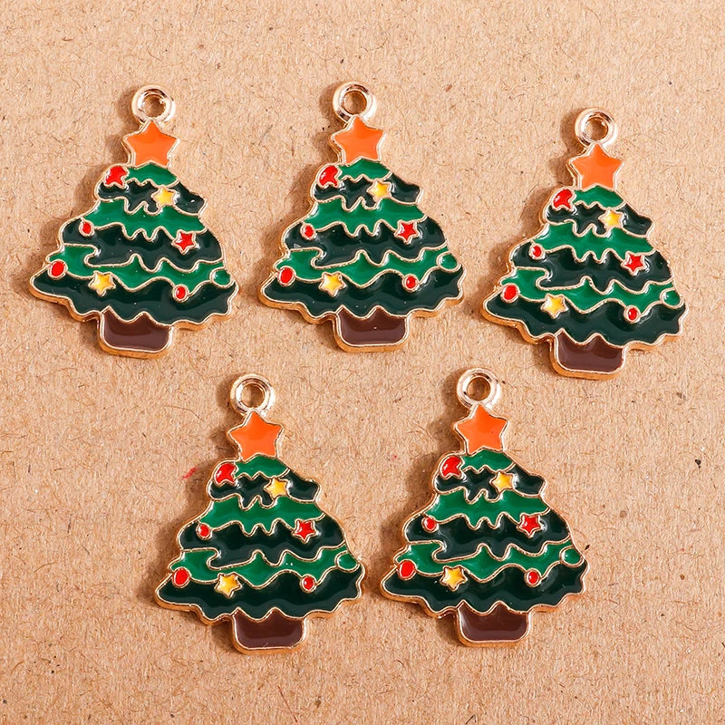 10pcs Mix Cute Enamel Christmas Charms for Jewelry Making Christmas - Image 9