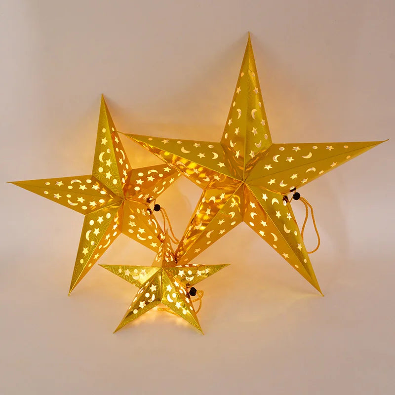 Enchanting Hollow Star Lanterns for Holiday Decor - Image 31