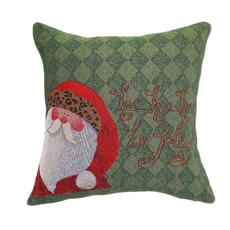 Festive Cartoon Elk Snowman Christmas Pillow Cover - Image 9