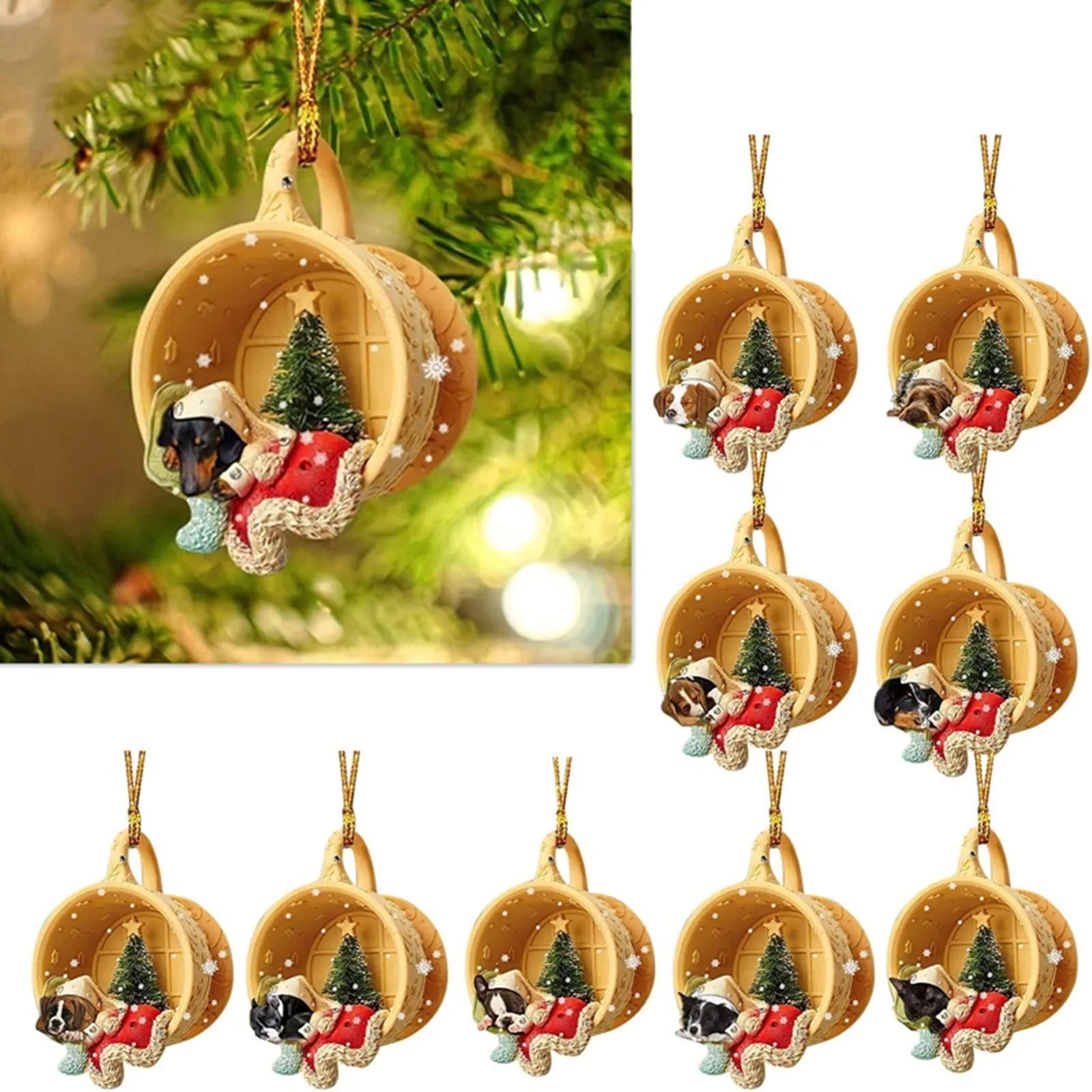 Charming Acrylic Dog Ornaments for Festive Decor