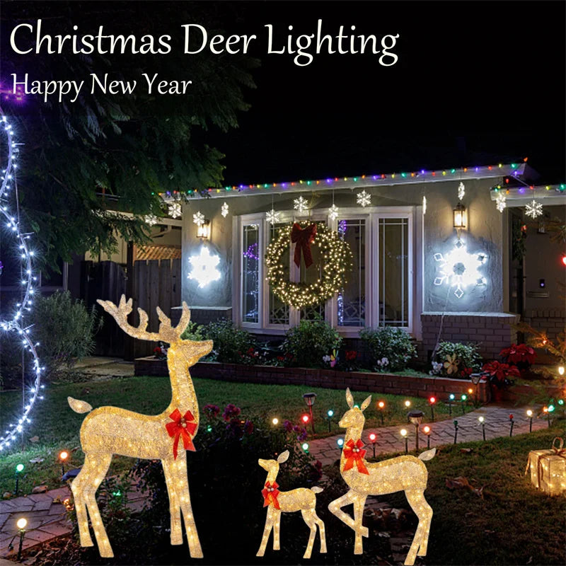 Enchanting LED Lighted Reindeer Family Décor - Image 3