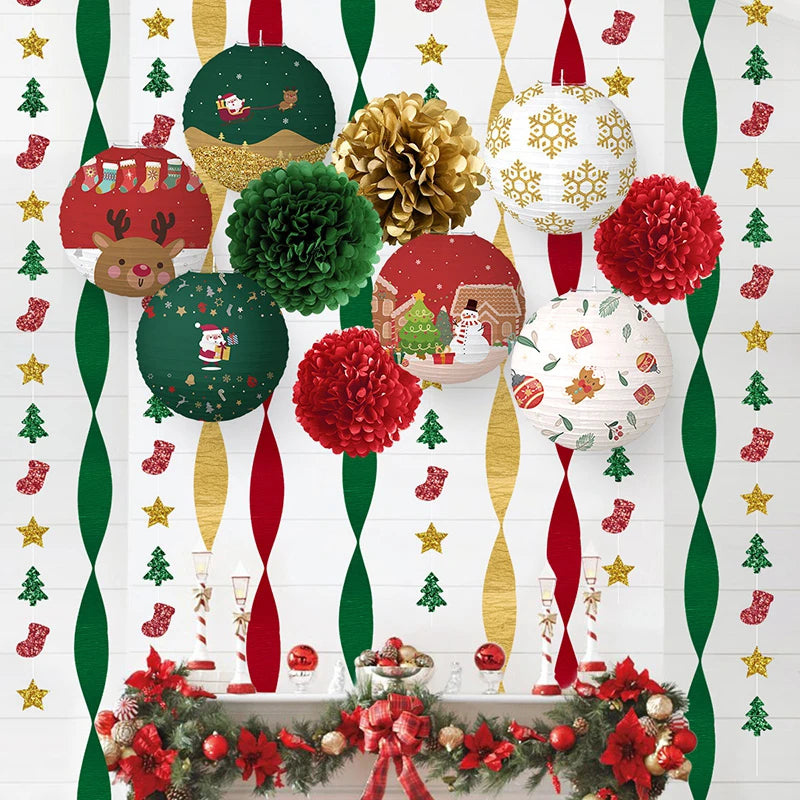 Festive Round Paper Lanterns for Christmas Decor - Image 22