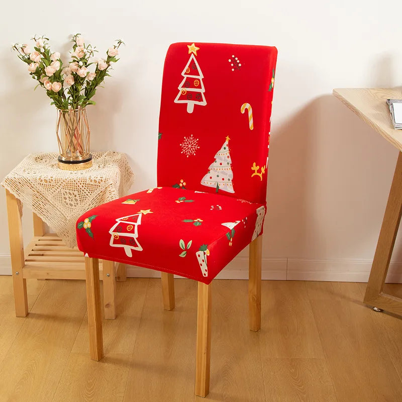 Festive Elastic Chair Covers for Christmas Gatherings - Image 21