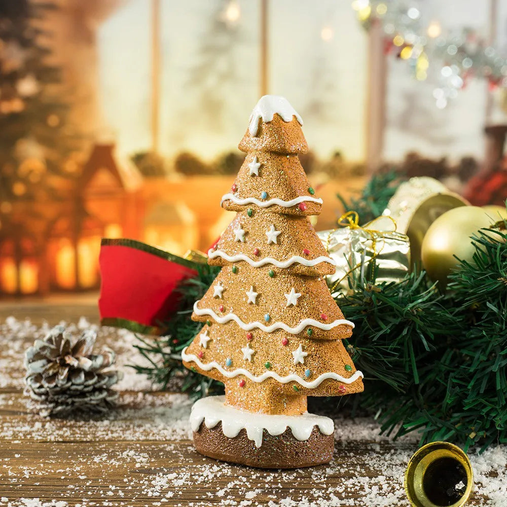 Charming 15cm Gingerbread Christmas Tree Figurine - Image 11