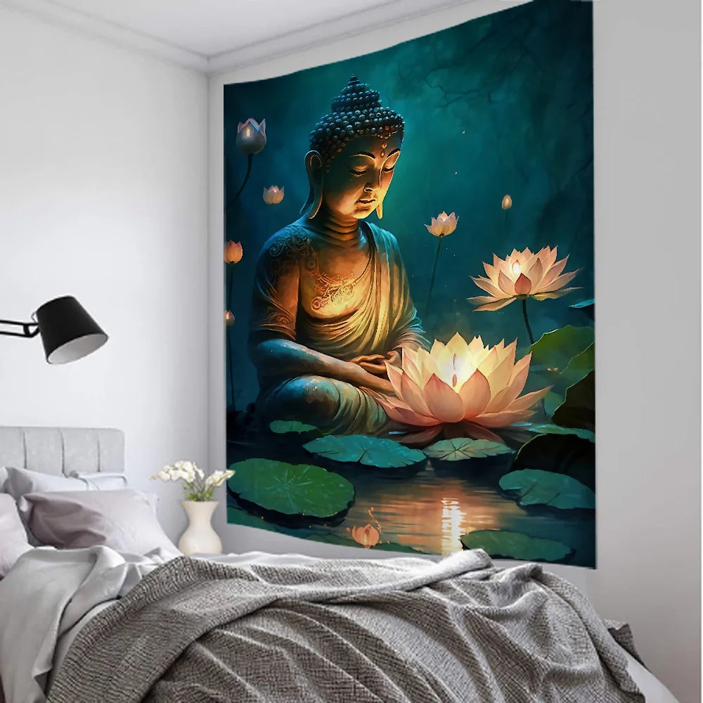 Tranquil Buddha Mandala Tapestry for Christmas Decor - Image 3