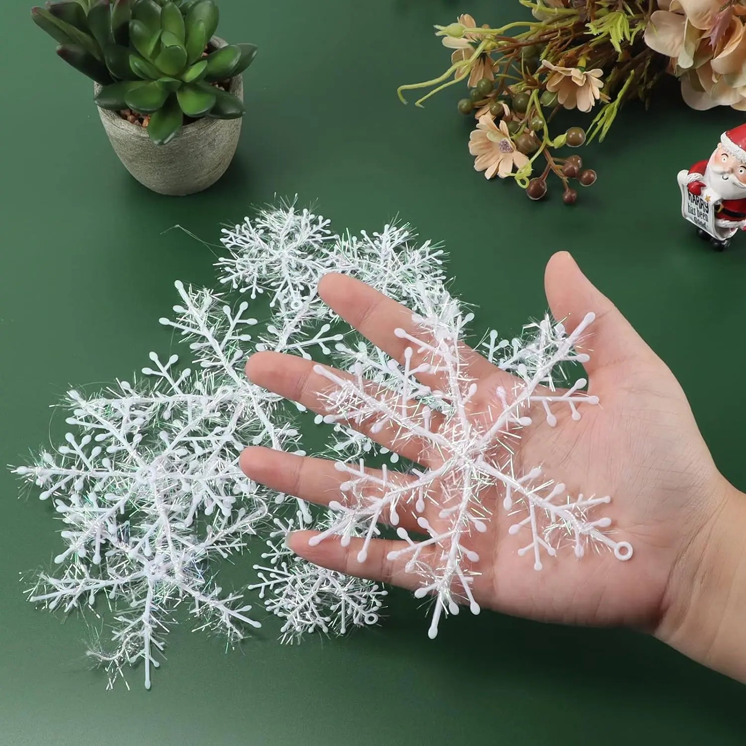 30Pcs Glitter Snowflake Ornaments for Christmas Trees - Image 18