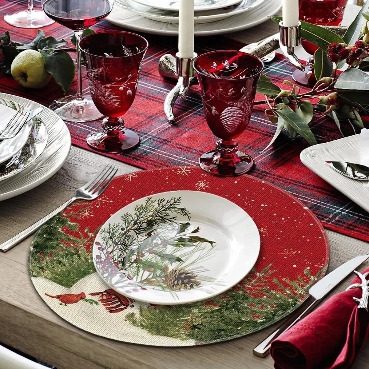 Charming Snowman & Cardinal Christmas Placemats - Image 13