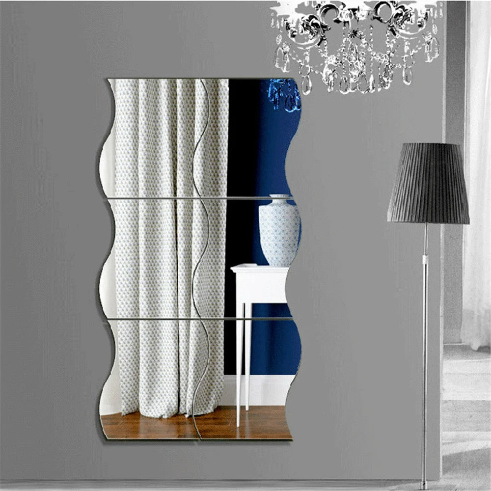 3D Wave Mirror Wall Stickers for Christmas Decor - Image 6