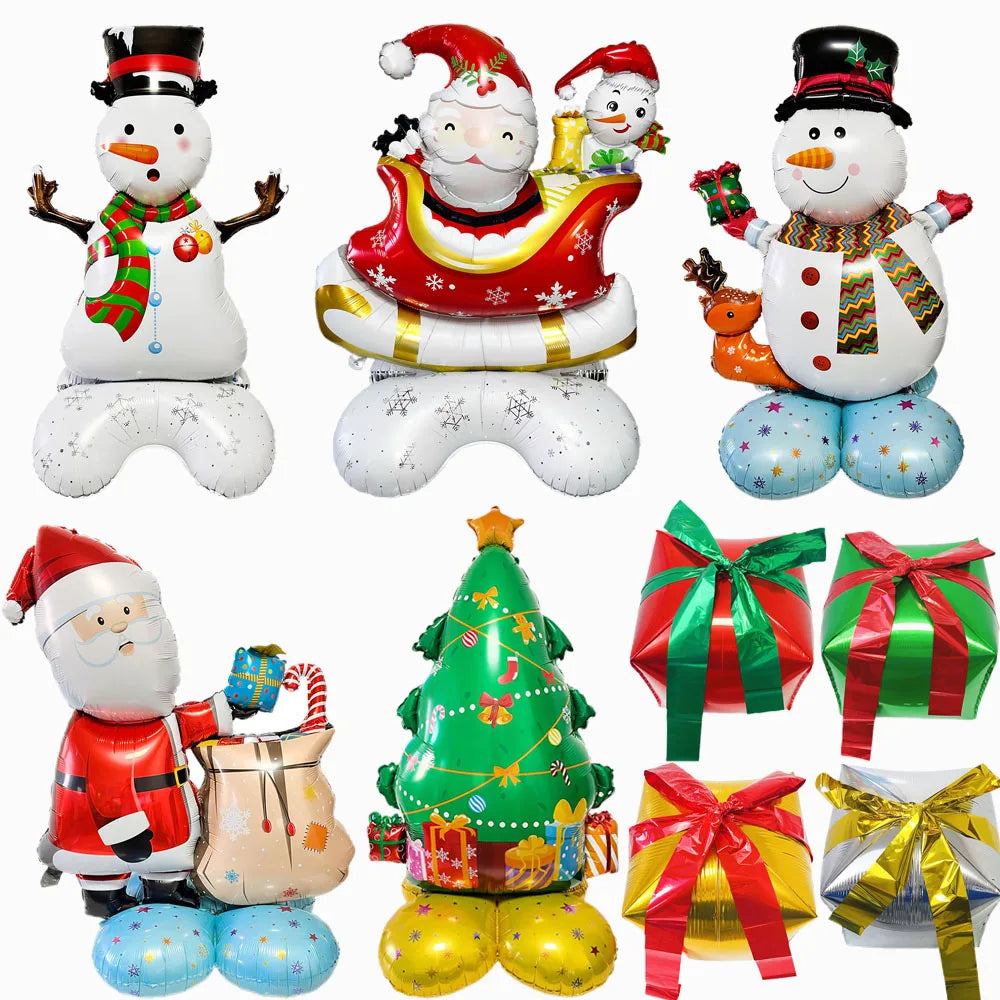 Large 3D Self-Standing Christmas Balloon Set
