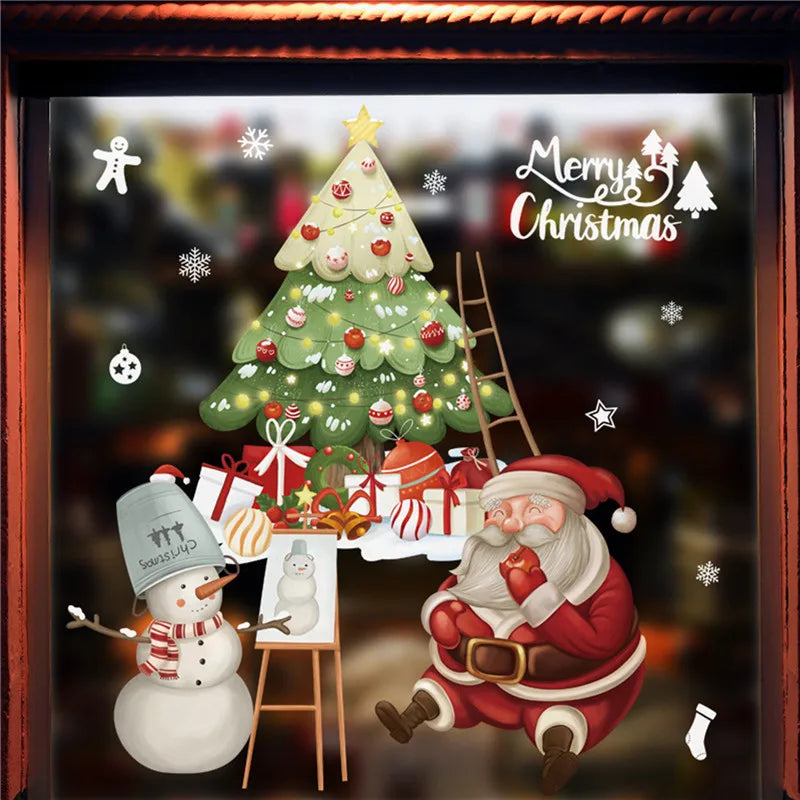 Merry Christmas Window Stickers: Santa & Tree Décor - Image 25