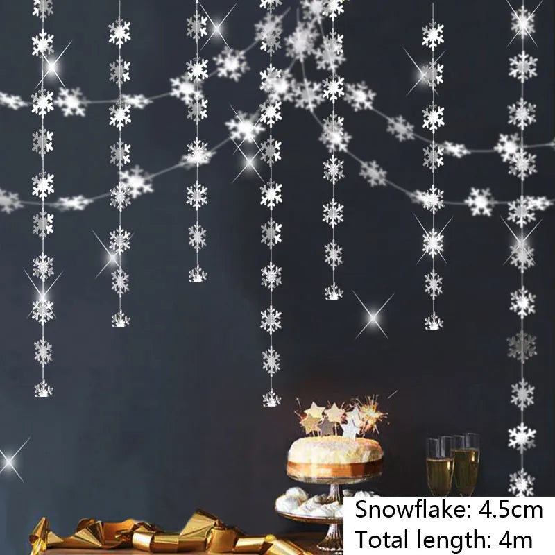 Charming Royal Blue Snowflake Garland for Christmas Decor - Image 2