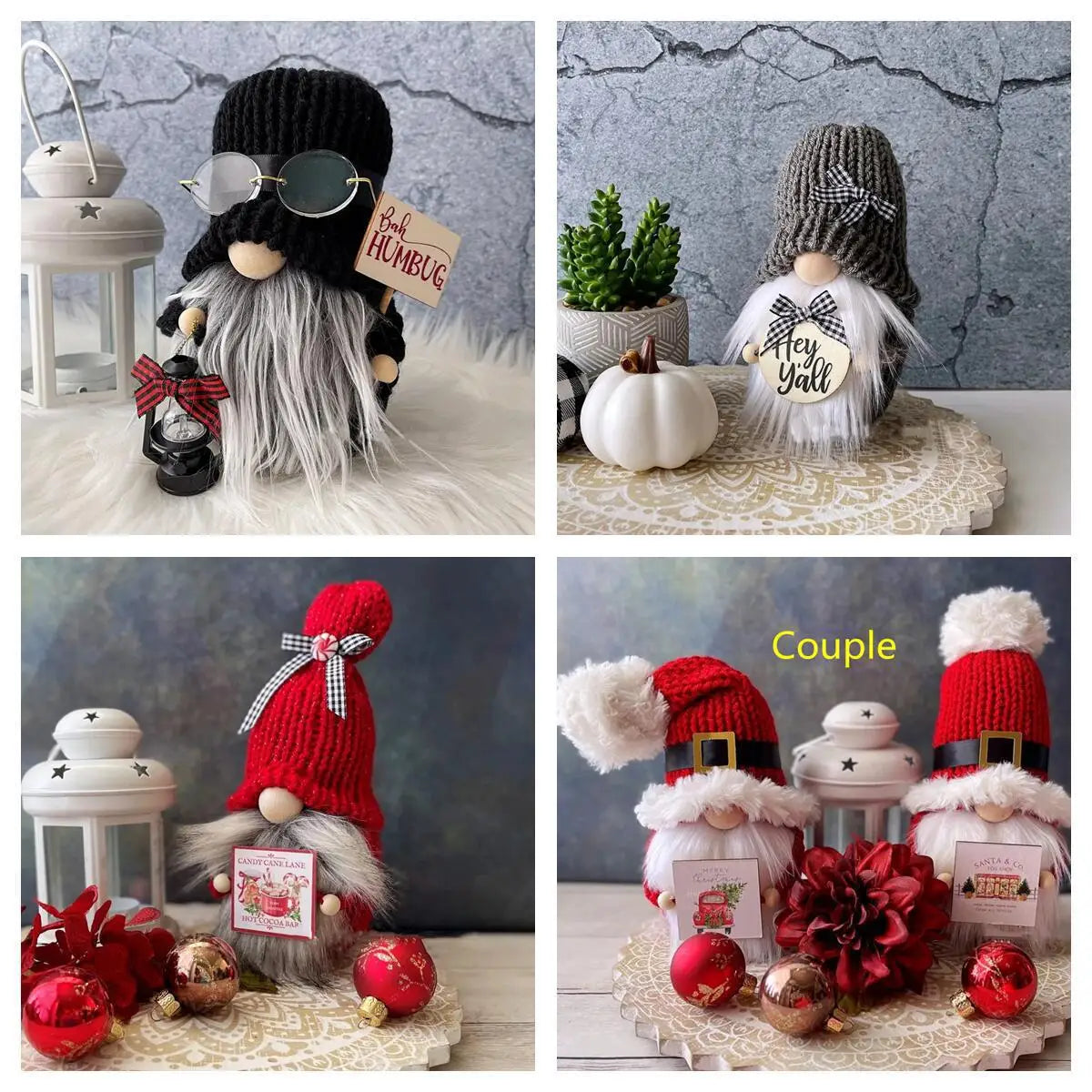 Adorable Faceless Santa Gnome Plush Ornament - Image 15