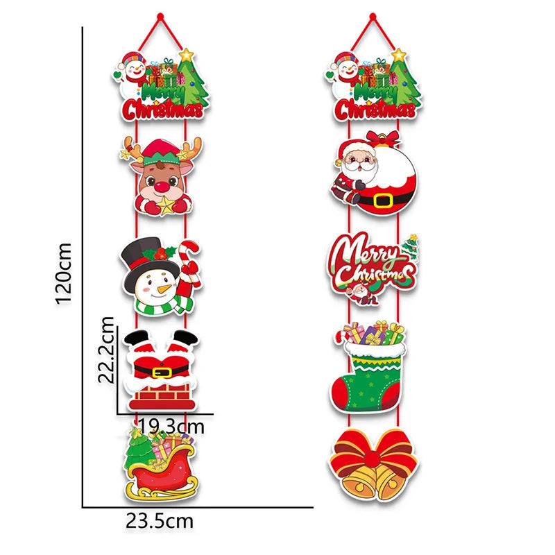 Festive Santa & Snowman Christmas Door Hanger - Image 6