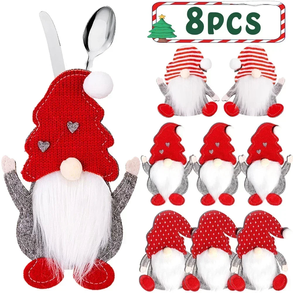 Santa Claus Cutlery Holder - Festive Table Decor
