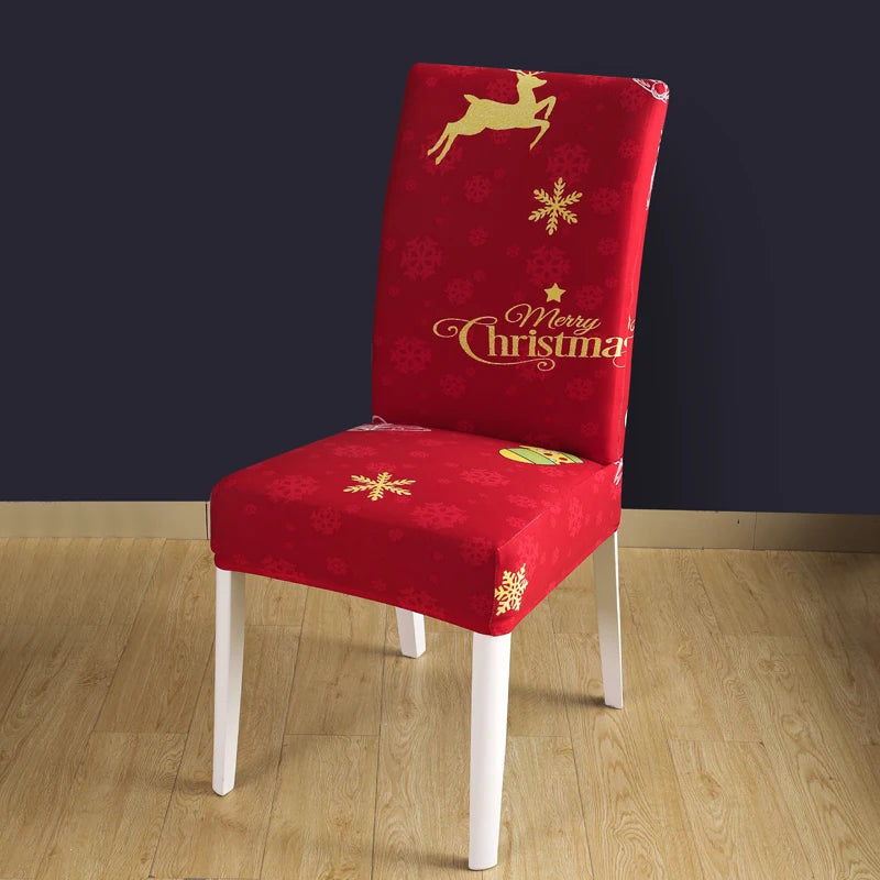 Festive Elastic Chair Covers for Christmas Gatherings - Image 37