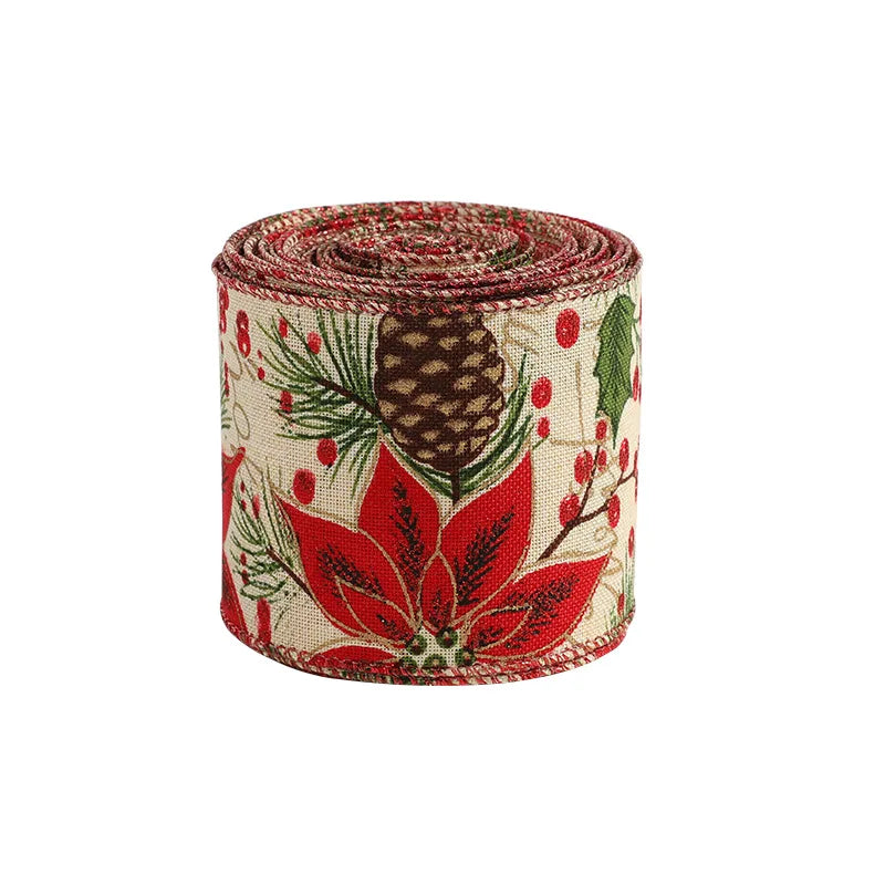 Snowflake Christmas Linen Ribbons for Gift Wrapping - Image 9