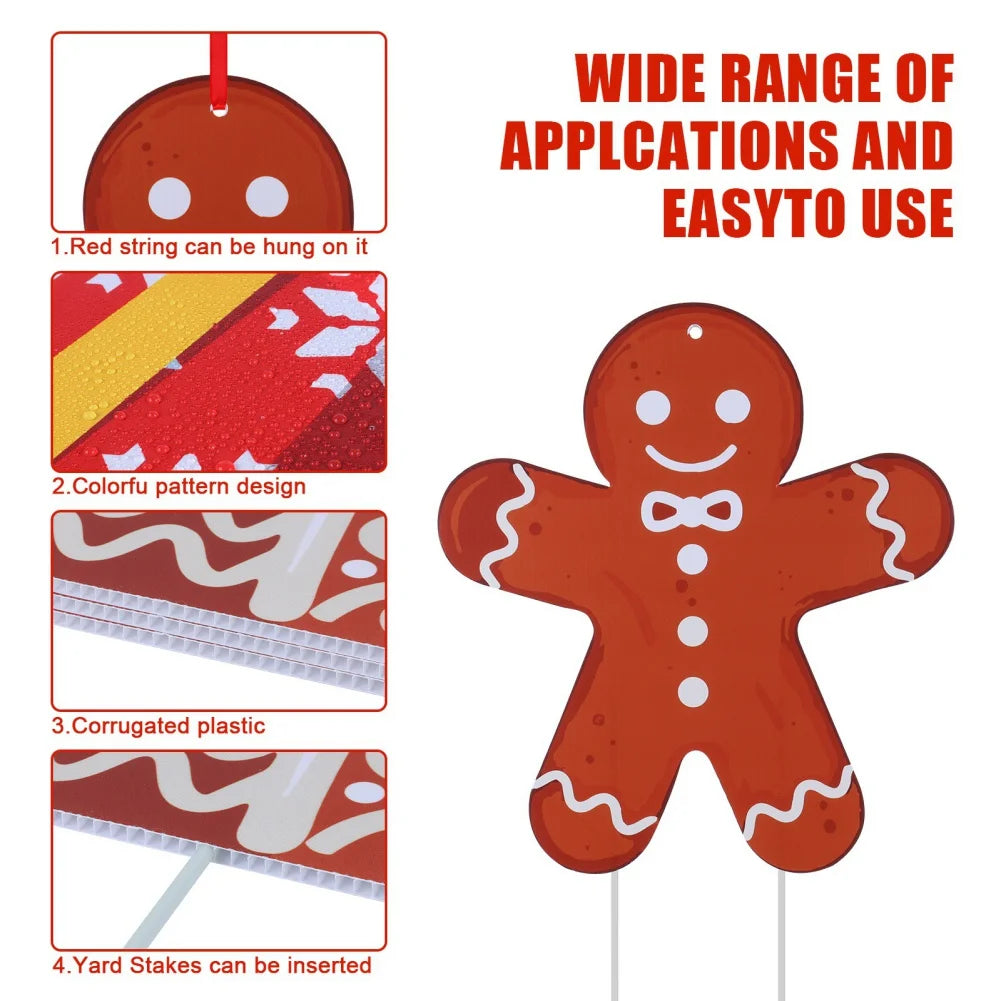 6PCS Festive Candy Christmas Yard Signs & Ornaments - Image 11
