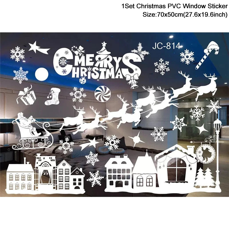 Festive Santa Snowman Elk Window Stickers - Image 19