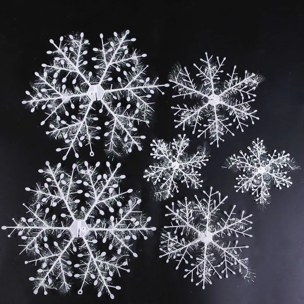 30pcs Festive White Snowflake Ornaments for Christmas - Image 6