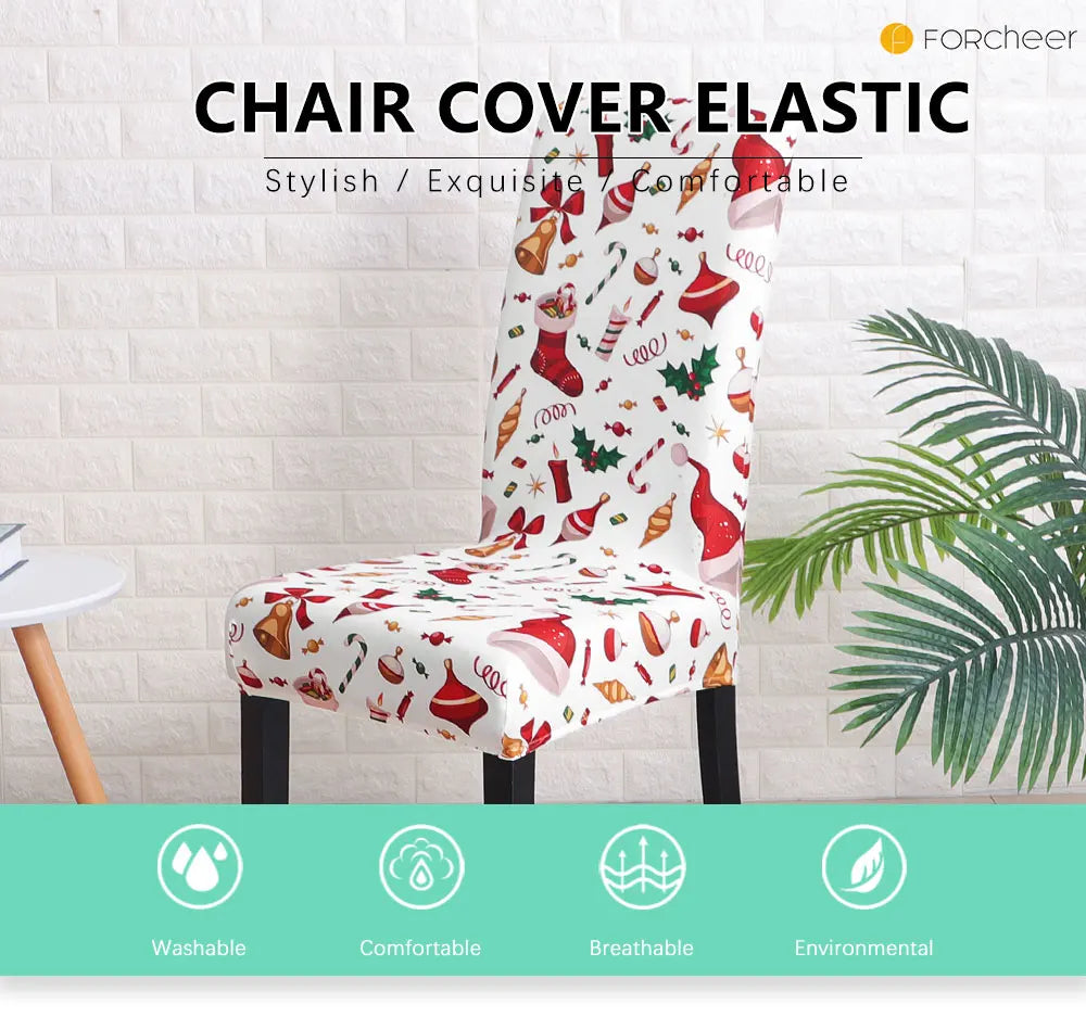 Christmas Stretchable Slipcovers for Dining Chairs - Image 17