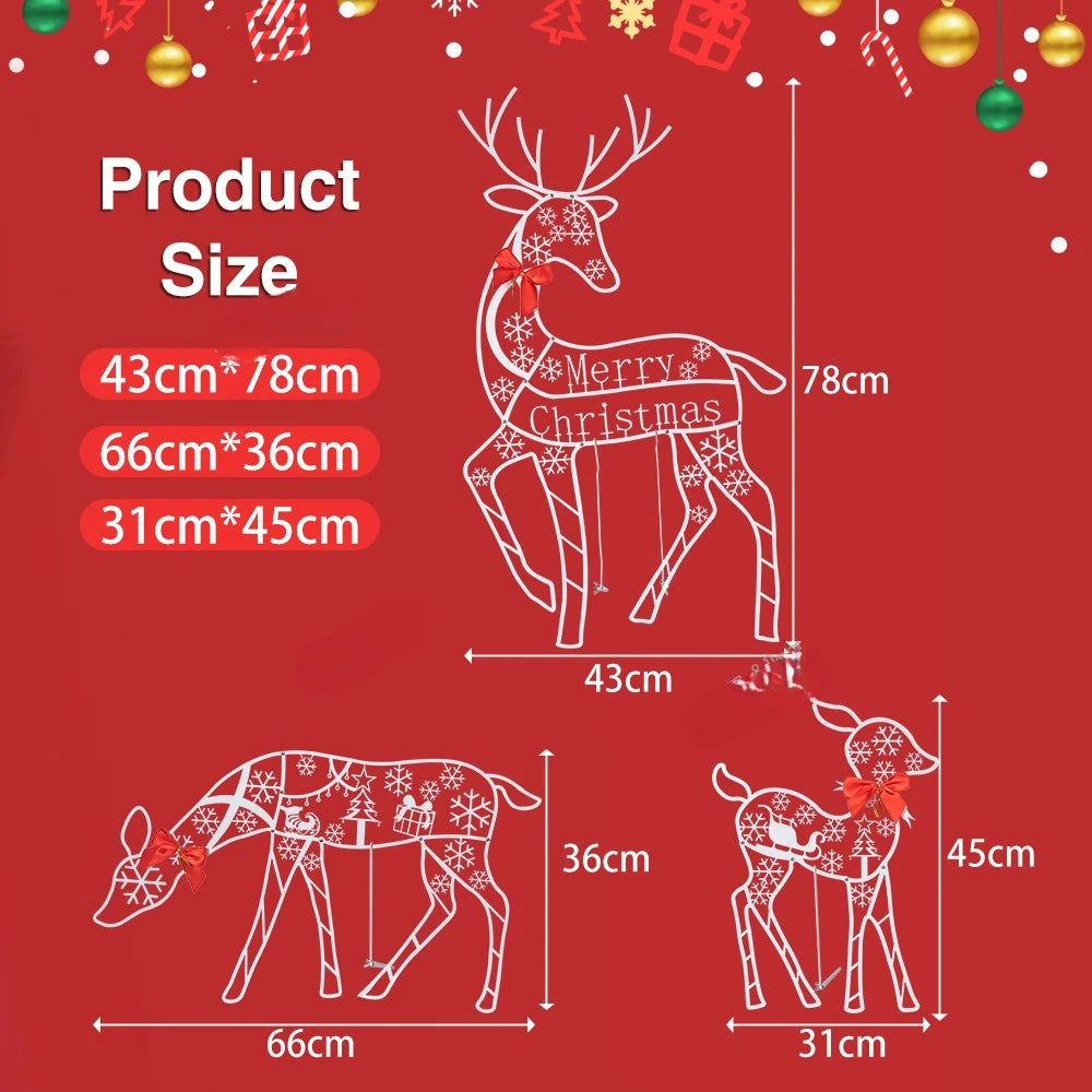 3-Piece LED Lighted Reindeer Family Christmas Decor - Image 6