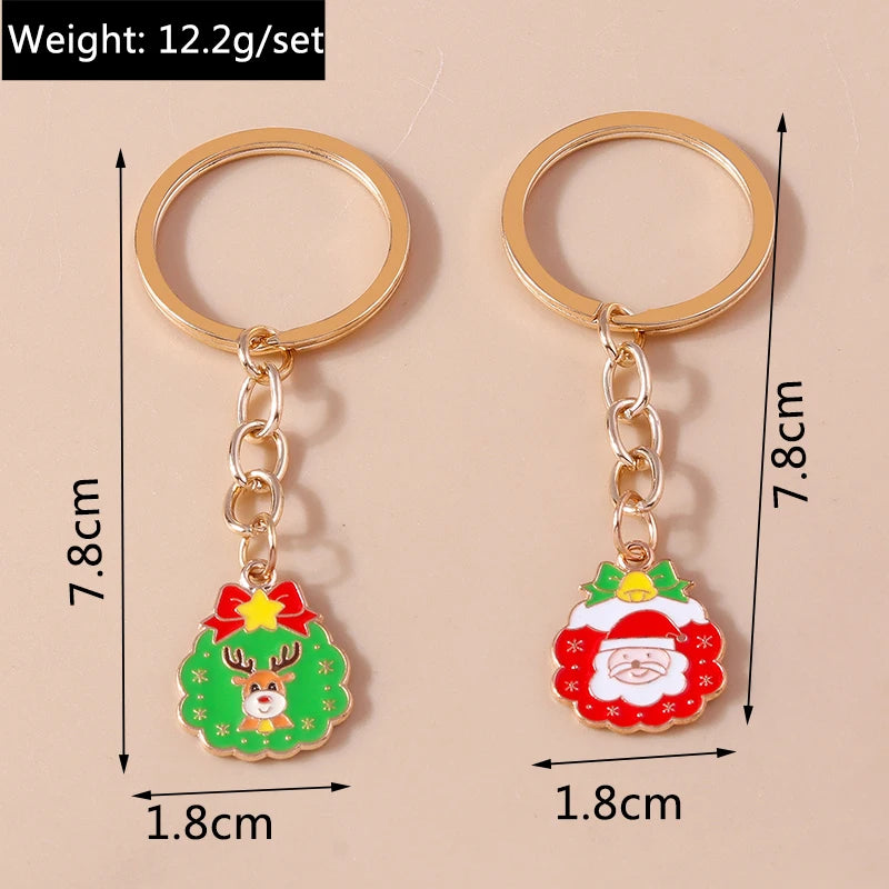 Charming Christmas Keychain: Santa & Snowman Duo - Image 90