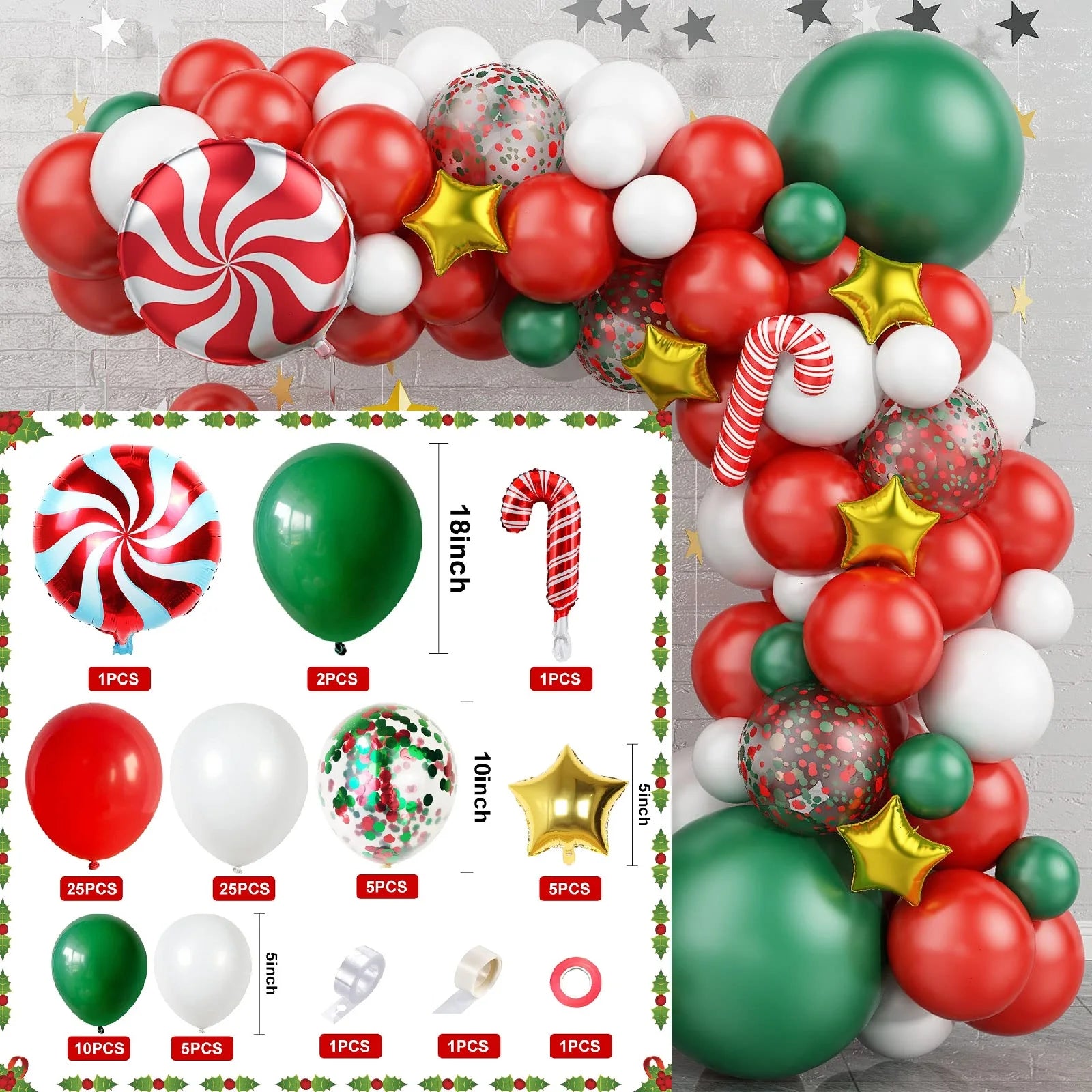 Festive Christmas Balloon Arch Kit - Santa & Gifts - Image 32