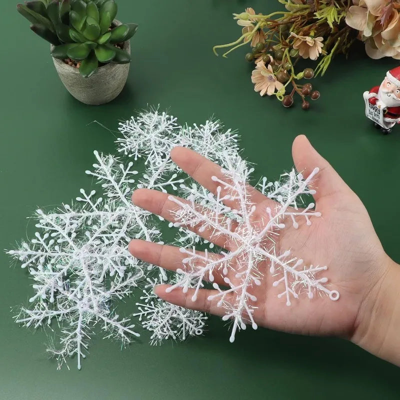 30Pcs Glitter Snowflake Ornaments for Christmas Trees - Image 6