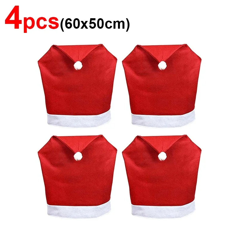 Festive Santa Hat Chair Covers for Christmas Décor - Image 4
