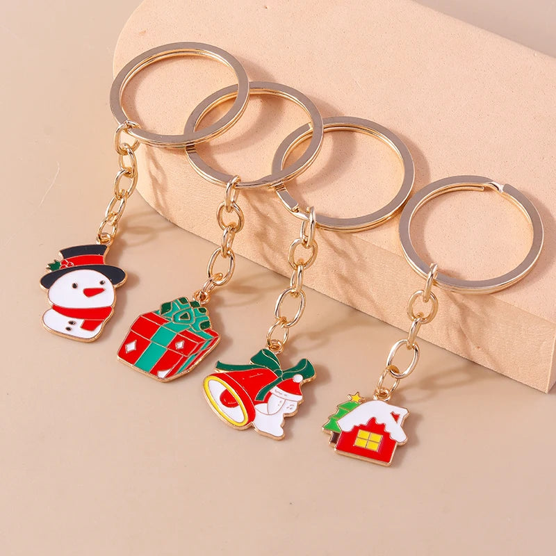 Charming Christmas Keychain: Santa & Snowman Duo - Image 11
