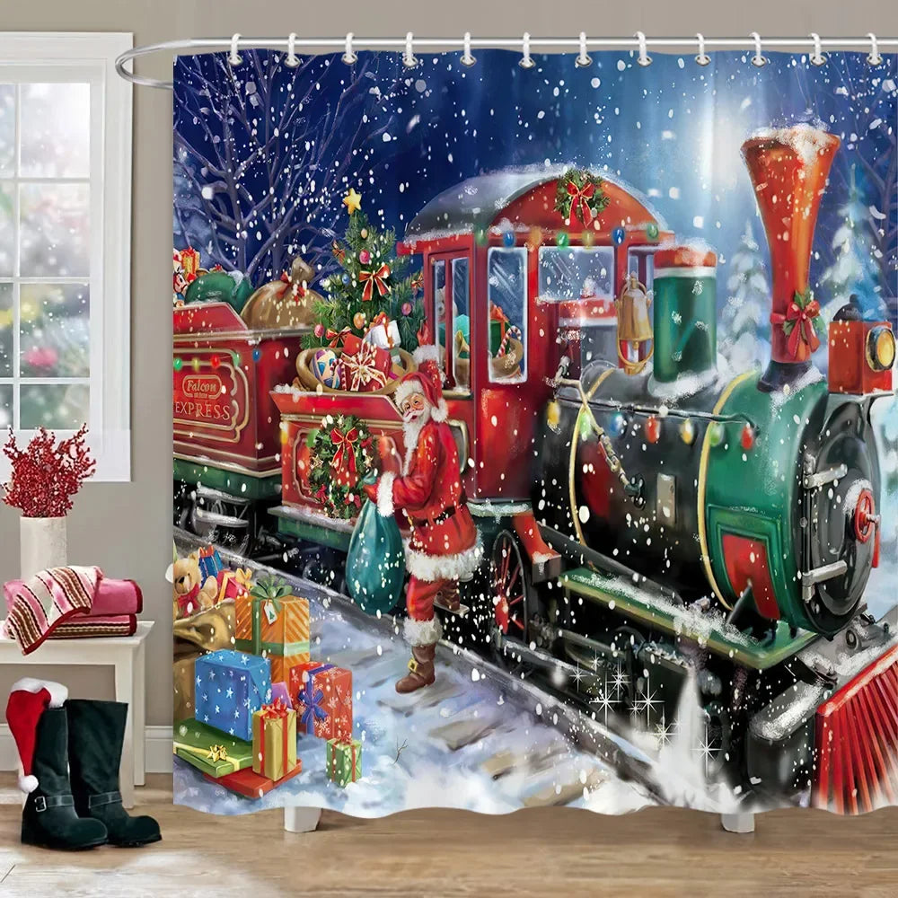 Festive Red Truck Christmas Bathroom Set - Image 39