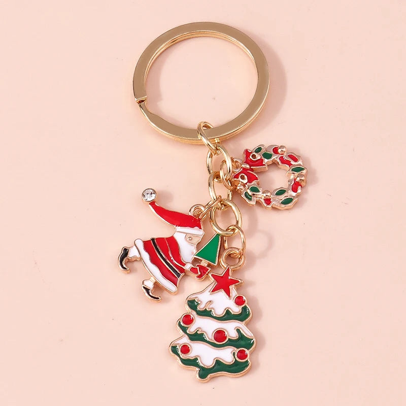 Charming Christmas Keychain: Santa & Snowman Duo - Image 6