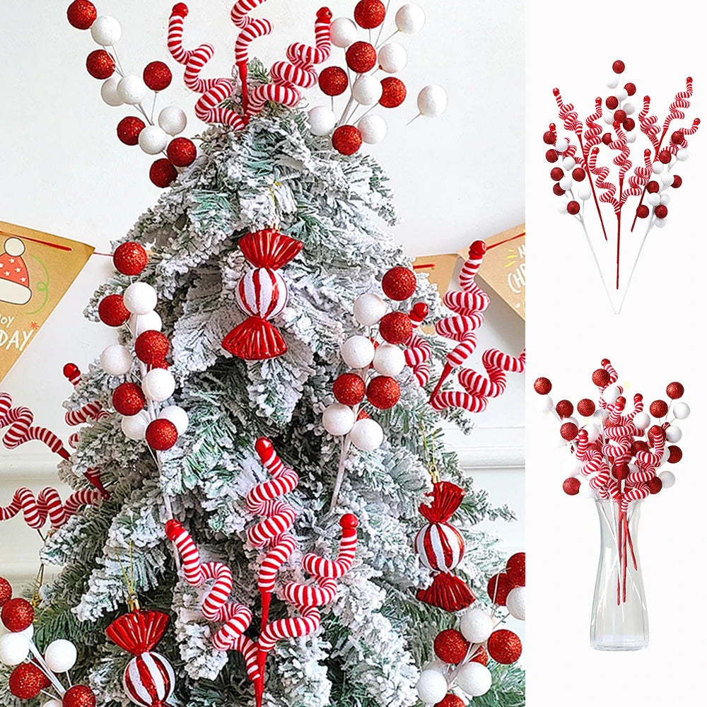 Red & White Bell Candy Christmas Ornaments