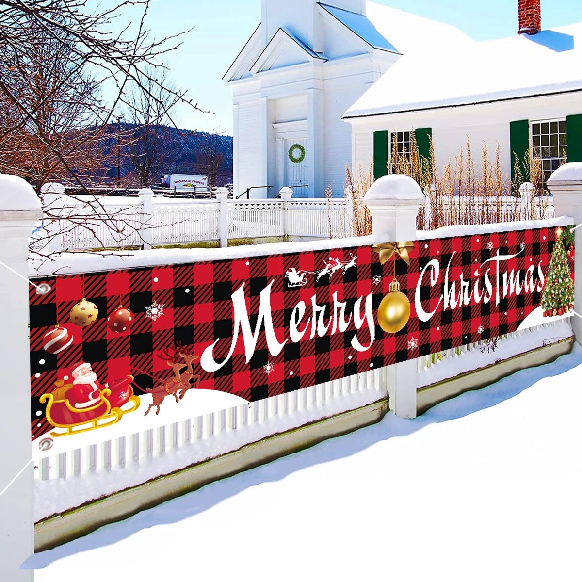 Charming Christmas Outdoor Banner for Holiday Cheer - Image 9