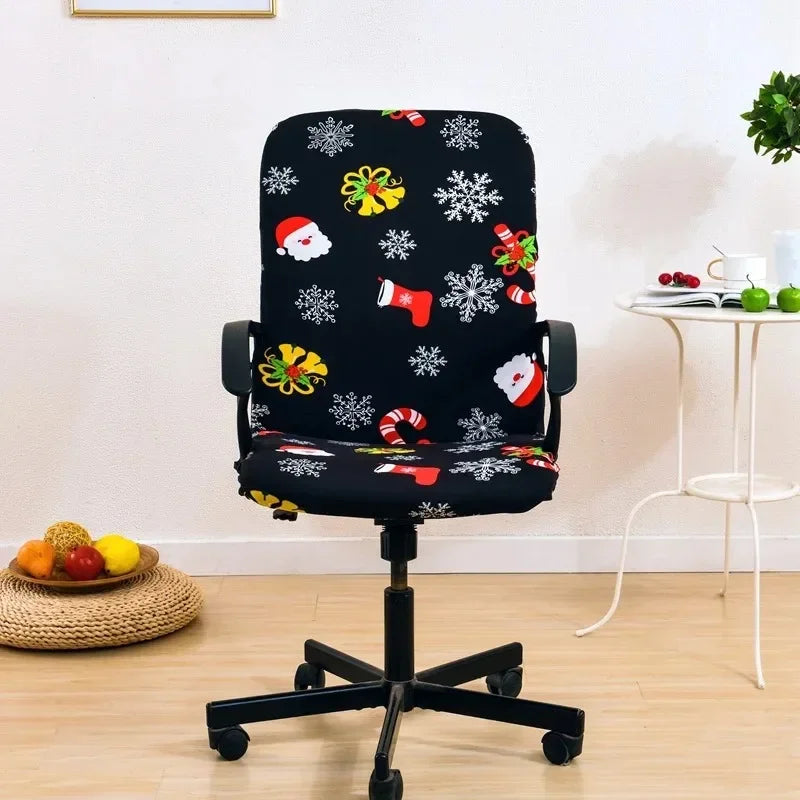 Festive Elastic Christmas Chair Cover – Anti-Slip Design - Image 36