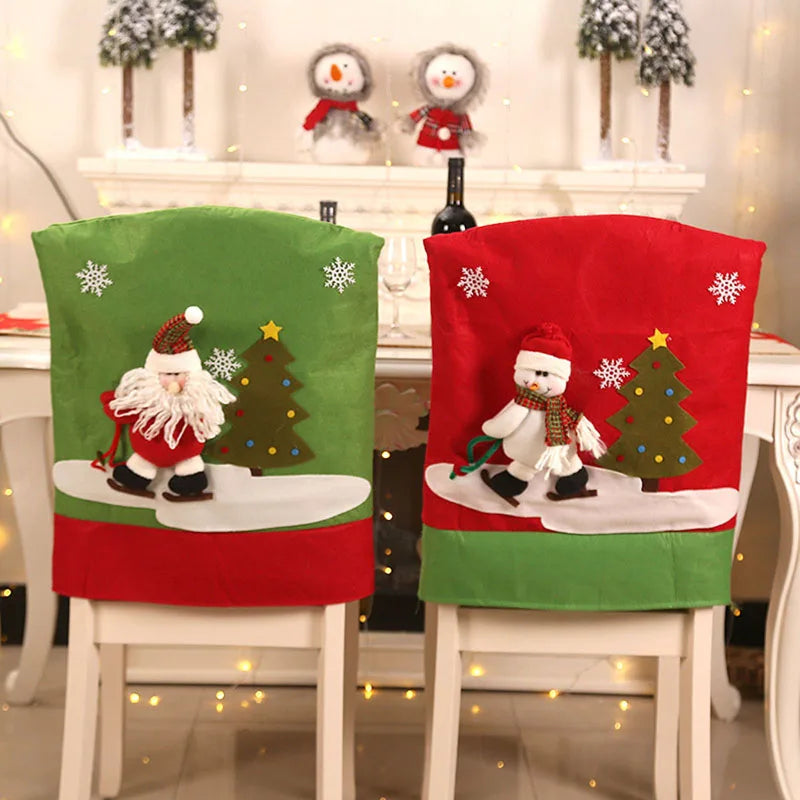 Cozy Christmas Chair Covers: Santa, Snowman & Reindeer - Image 10