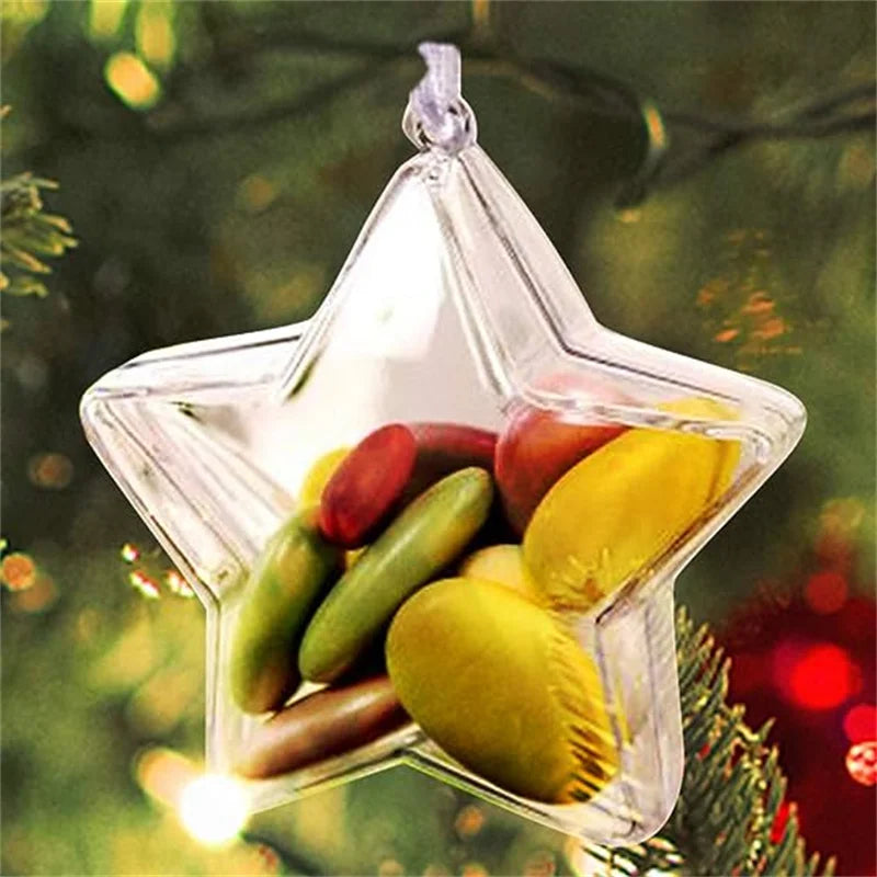 DIY Clear Plastic Fillable Christmas Ornaments