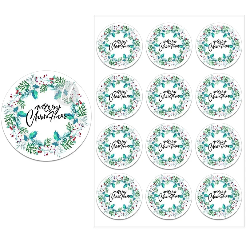 Festive Floral Christmas Stickers & Gift Seals - Image 8