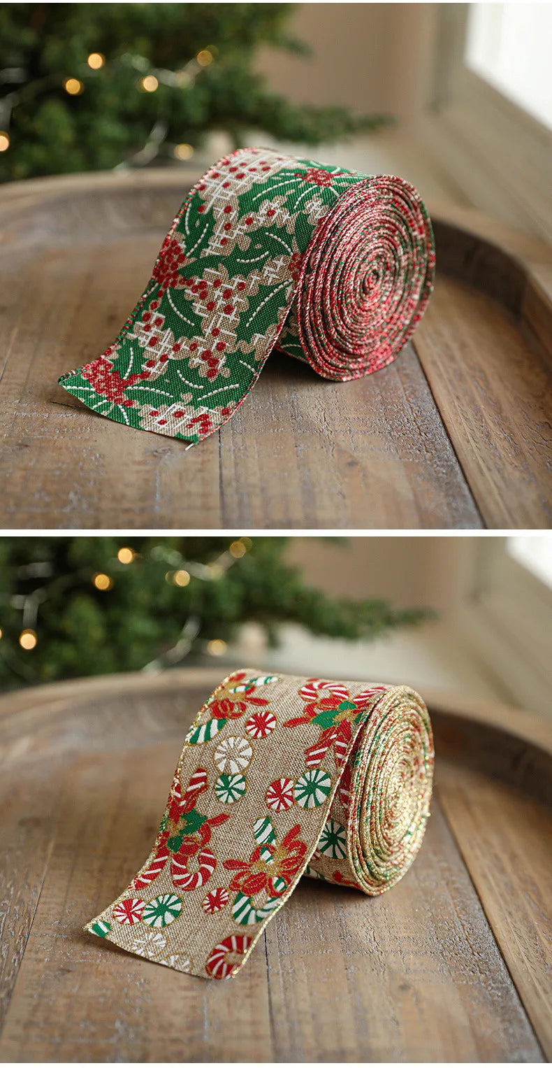 Snowflake Christmas Linen Ribbons for Gift Wrapping - Image 23