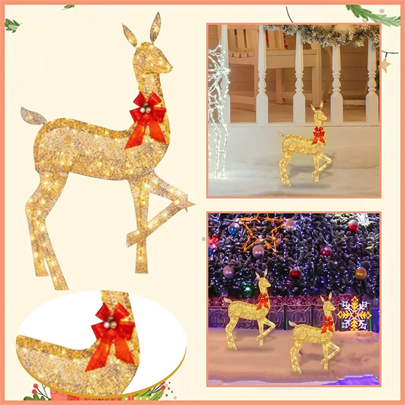 Enchanting LED Lighted Reindeer Family Décor - Image 14