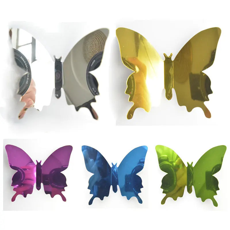 12PC 3D Butterfly Mirror Wall Stickers for Christmas Decor - Image 16