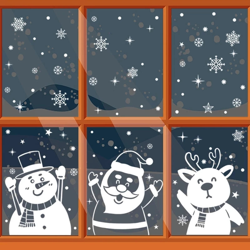 Festive Santa Snowman Elk Window Stickers - Image 40