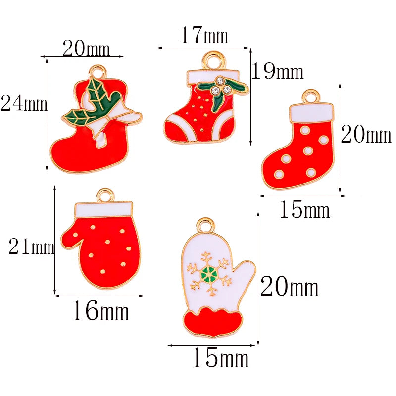 45Pcs Cartoon Christmas Enamel Charms for DIY Jewelry - Image 41