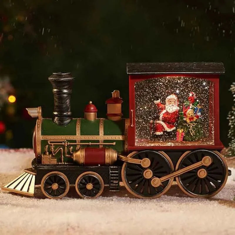 LED Santa Train Christmas Crystal Ball Ornament - Image 5
